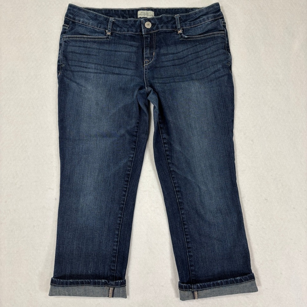 Aeropostale Denim Capris 13/14 Short Mid Rise Cropped Stretch Jeans Y2K